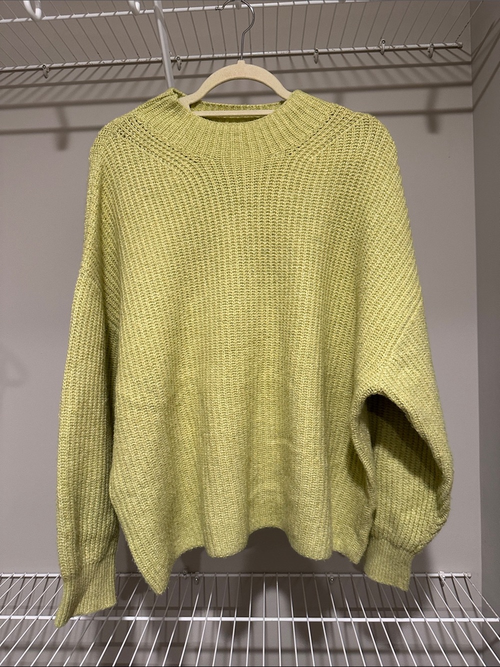 Old Navy Light Lime Oversized Turtleneck Sweater